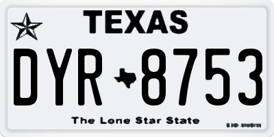 TX license plate DYR8753