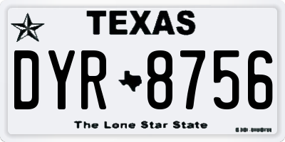 TX license plate DYR8756