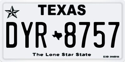 TX license plate DYR8757