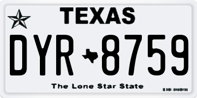 TX license plate DYR8759