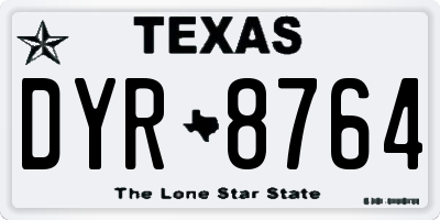 TX license plate DYR8764