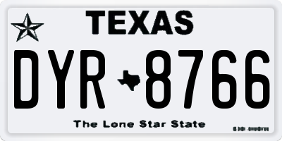 TX license plate DYR8766