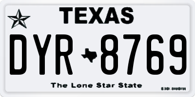 TX license plate DYR8769