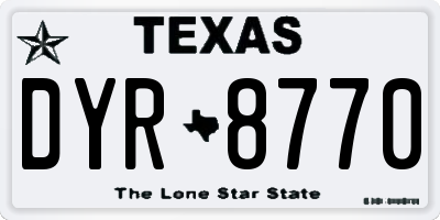 TX license plate DYR8770