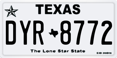 TX license plate DYR8772