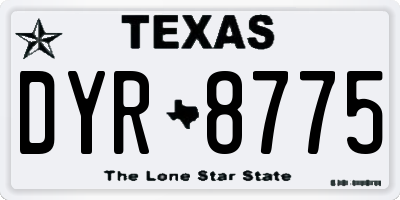 TX license plate DYR8775