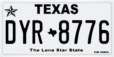 TX license plate DYR8776