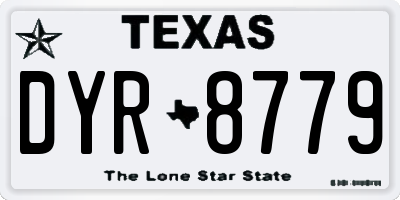TX license plate DYR8779