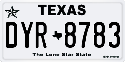 TX license plate DYR8783