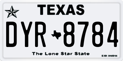 TX license plate DYR8784