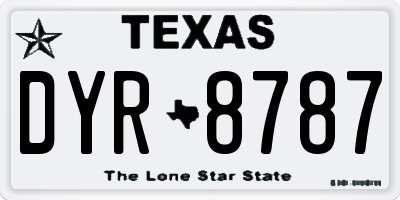 TX license plate DYR8787