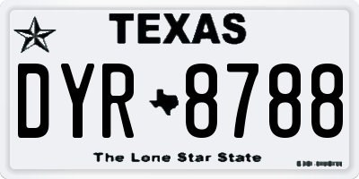TX license plate DYR8788