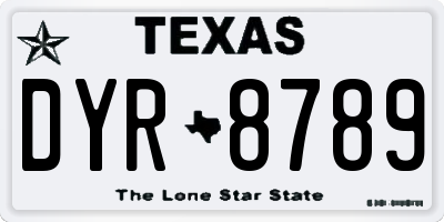 TX license plate DYR8789
