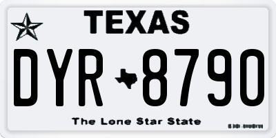 TX license plate DYR8790