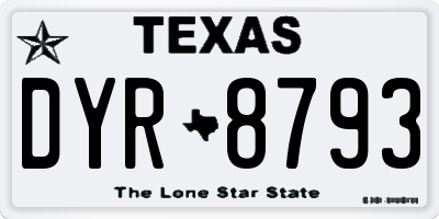 TX license plate DYR8793