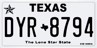 TX license plate DYR8794