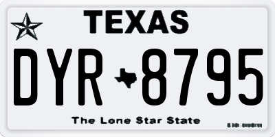 TX license plate DYR8795