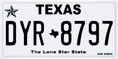 TX license plate DYR8797