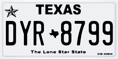 TX license plate DYR8799