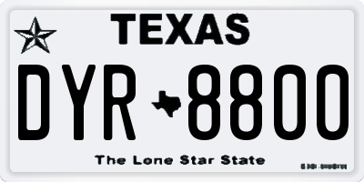 TX license plate DYR8800