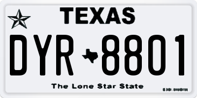 TX license plate DYR8801