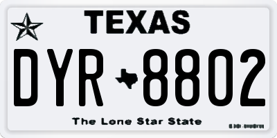 TX license plate DYR8802