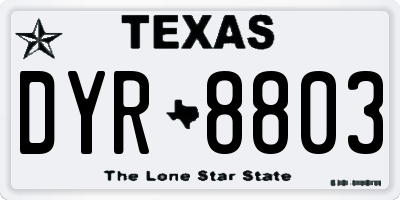 TX license plate DYR8803