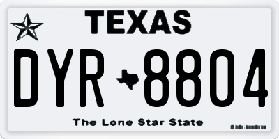 TX license plate DYR8804