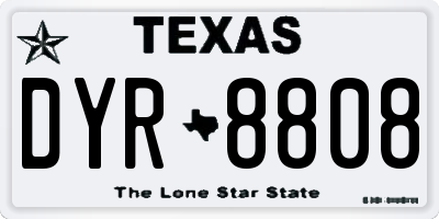 TX license plate DYR8808