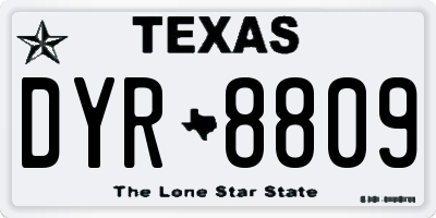 TX license plate DYR8809