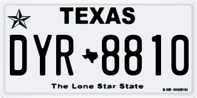 TX license plate DYR8810