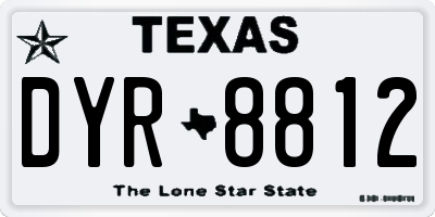 TX license plate DYR8812
