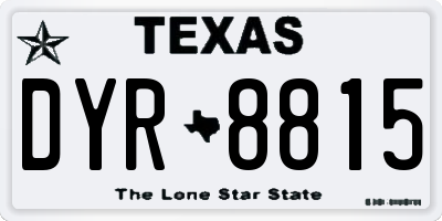 TX license plate DYR8815