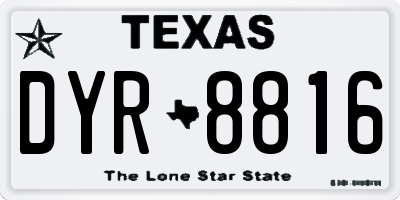 TX license plate DYR8816