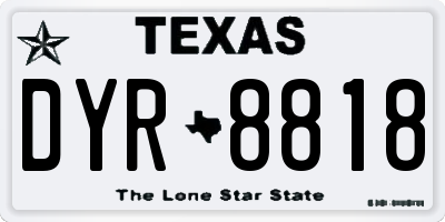 TX license plate DYR8818