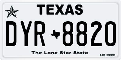 TX license plate DYR8820