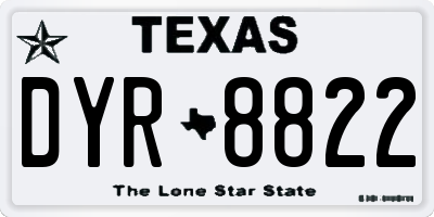 TX license plate DYR8822