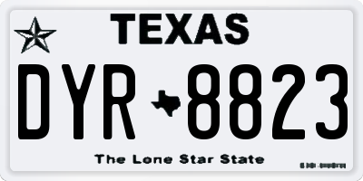TX license plate DYR8823