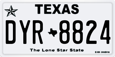 TX license plate DYR8824