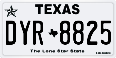 TX license plate DYR8825