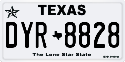 TX license plate DYR8828