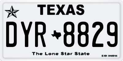 TX license plate DYR8829