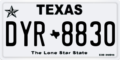 TX license plate DYR8830