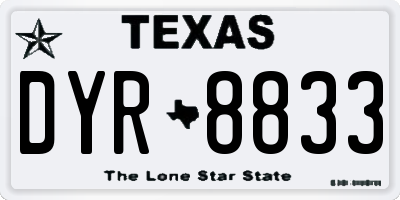 TX license plate DYR8833