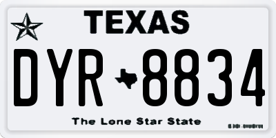 TX license plate DYR8834