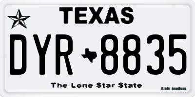TX license plate DYR8835
