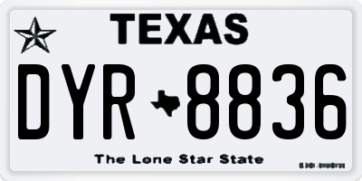 TX license plate DYR8836