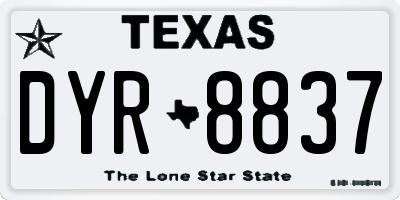 TX license plate DYR8837