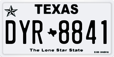 TX license plate DYR8841