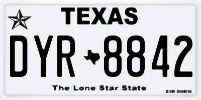 TX license plate DYR8842
